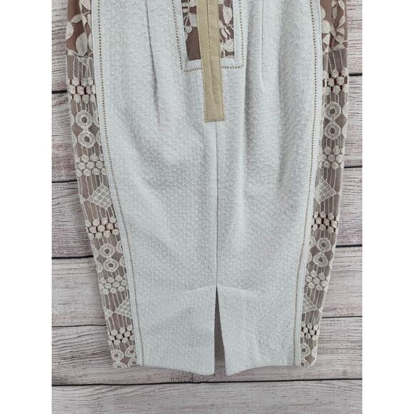 Beguile by Byron Lars Floral Brocade Lace Dress Women's Size‎ 0 Cream/Tan Lined - Picture 7 of 13